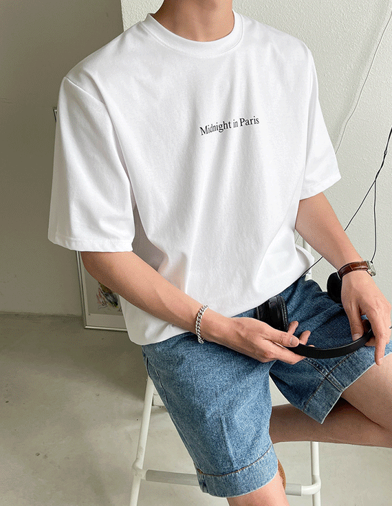 Mid N lettering short sleeved T-shirt<br> <font style=font-size:11px;color:#595959>.F size(95 to 105)<*font><br></font>