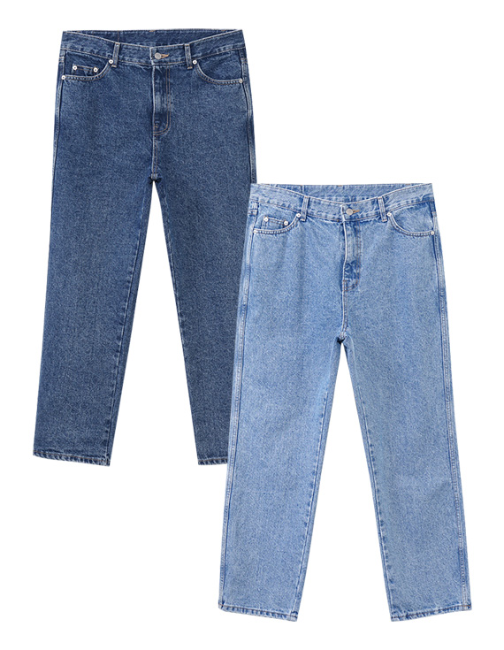 Regular fit straight denim jeans<br> <font style=font-size:11px;color:#595959>M~XL(30~34)<*font><br></font>