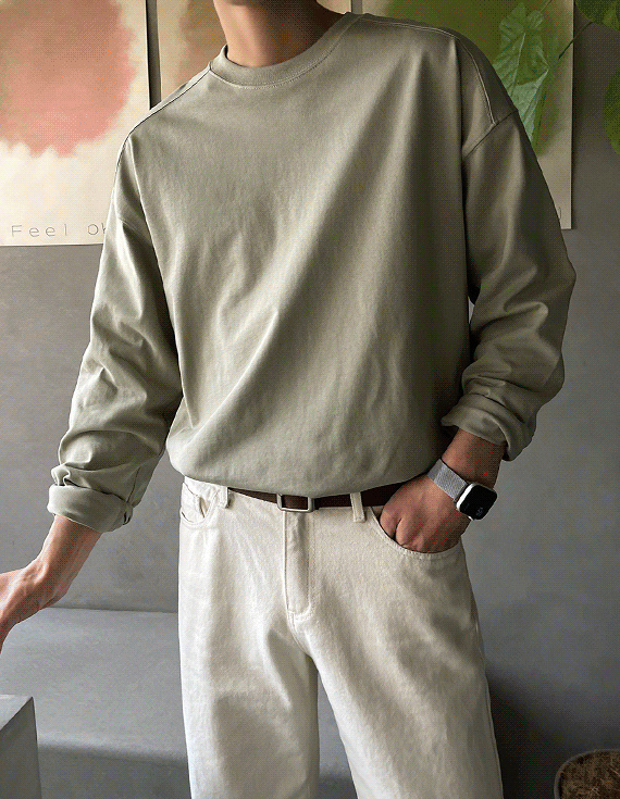 Perfect use USACotton Over fit Long Sleeve<br> <font style=font-size:11px;color:#595959>M~XL(95-110)<*font><br></font>