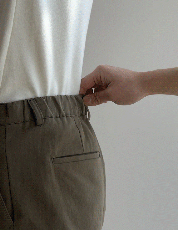 Reel Down Half-Banding Cotton Pintuck Pants<br> <font style=font-size:11px;color:#595959>M~L(30~34)<*font><br></font>