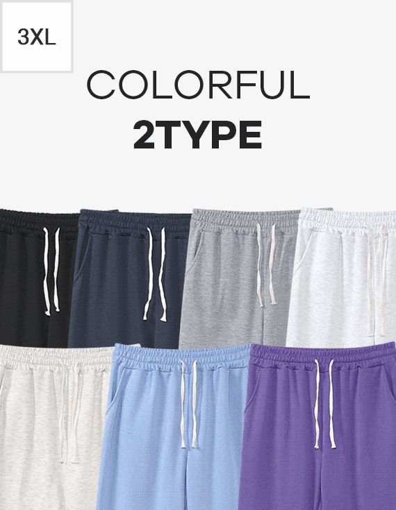 Comfortable and colorful 2type Training Pants<br> <font style=font-size:11px;color:#595959>M~3XL(28~38)<*font><br></font>