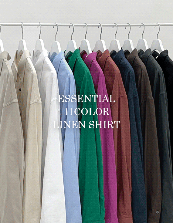 Vivid 11color Essential Linen Shirt<br> <font style=font-size:11px;color:#595959>F size(95-110)<*font><br></font>