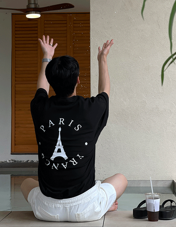 Big over Paris cut short sleeved T-shirt<br> <font style=font-size:11px;color:#595959>F size(95-110)<*font><br></font>