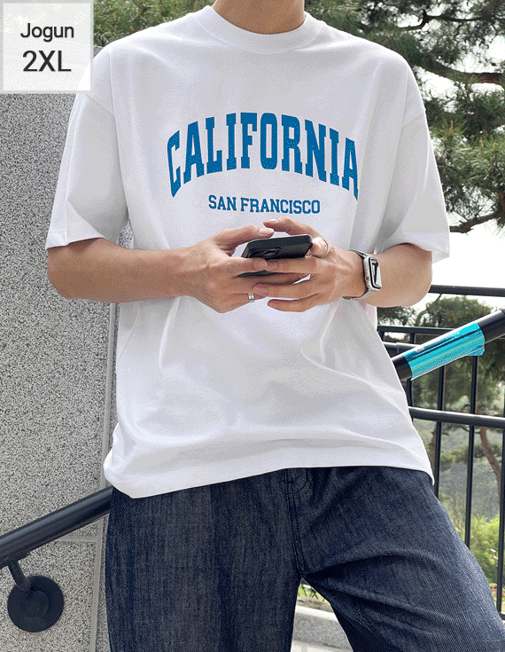 Over fit Aero Cool California short sleeved T-shirt<br> <font style=font-size:11px;color:#595959>M~2XL(95-110)<*font><br> [SEMI-OVER FIT]</font>