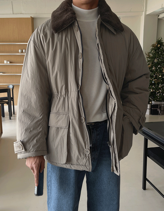 Over fit Fur 탈부착 웰론 Padding jumper