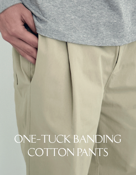릴렉스드 Washing 원턱 올밴딩 Cotton Pants 30023