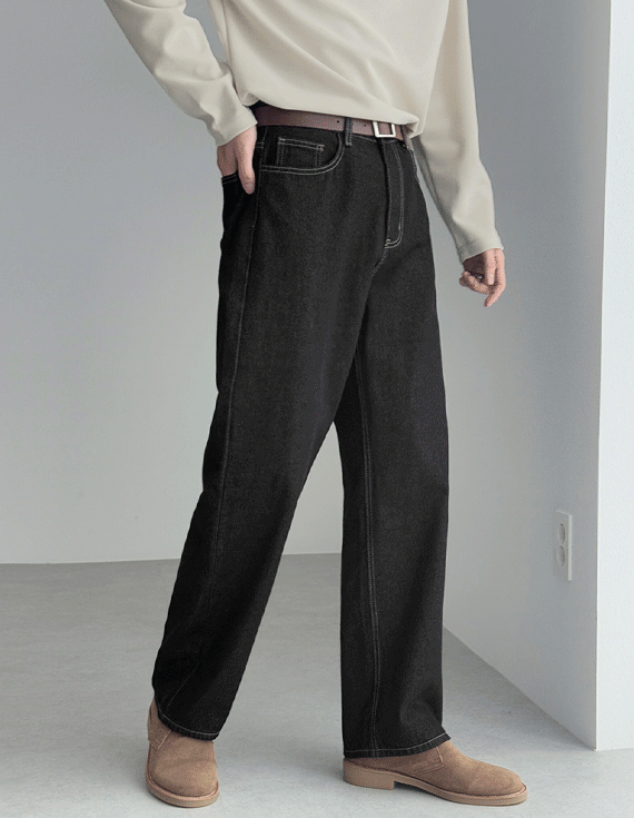 고밀도 Daily Wide raw denim Denim pants 30035