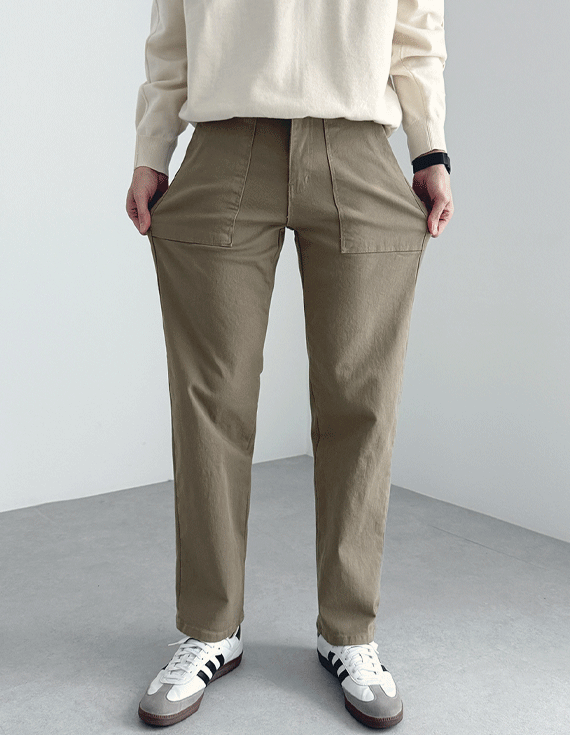 High 코튼스판 히든밴딩 퍼티그 Pants 30045