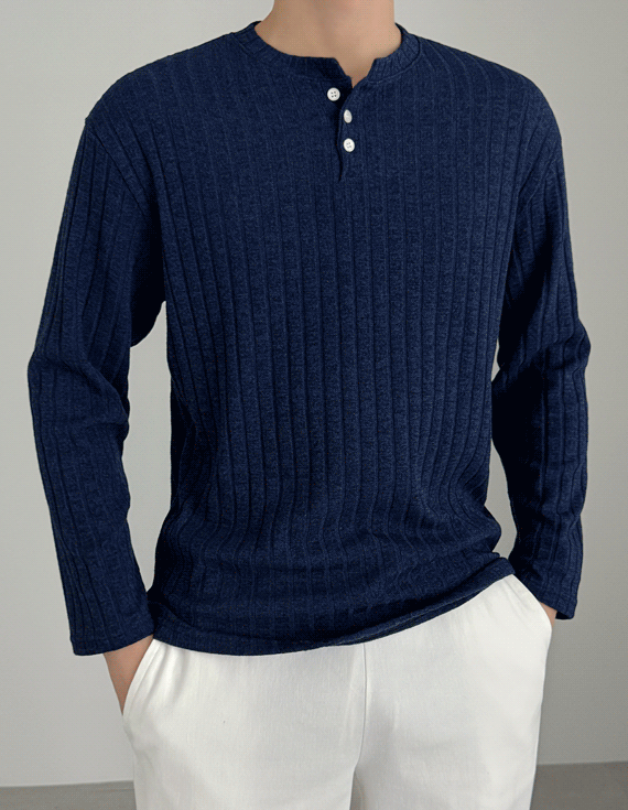 머드커 헨리넥 Knit Long Sleeve 30093