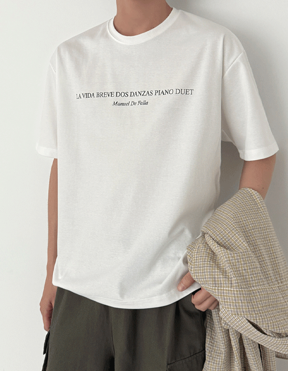 la vida printing ponet short sleeved T-shirt 30205