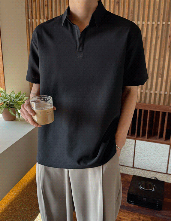 comfy open collar Short-sleeve Shirt 30208