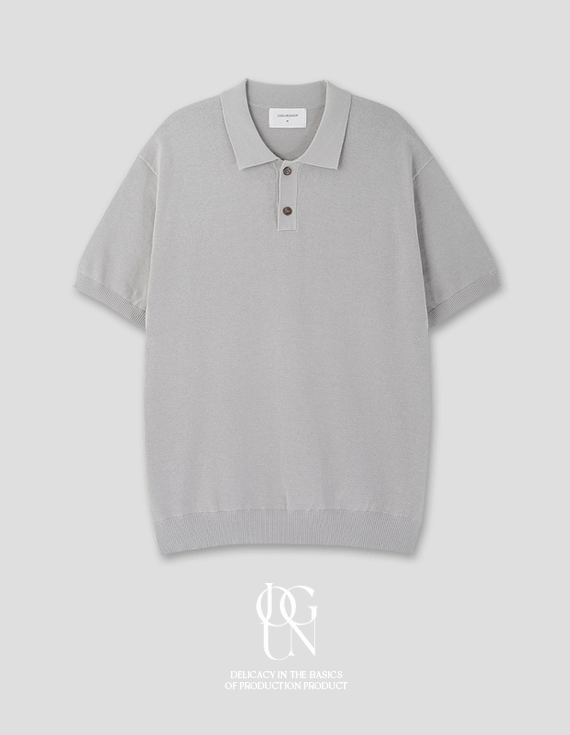[MADE] anytime two button collar Short-sleeve Knit 30213