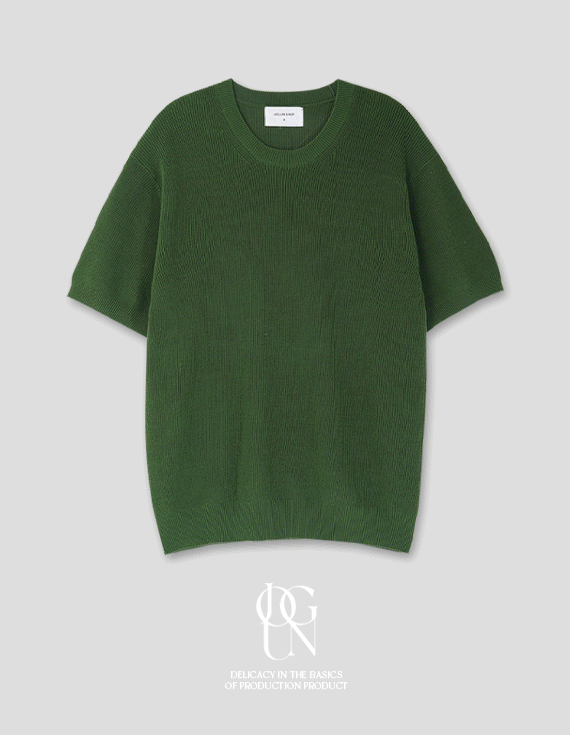 [MADE] cooling solid round neck Short-sleeve Knit 30215