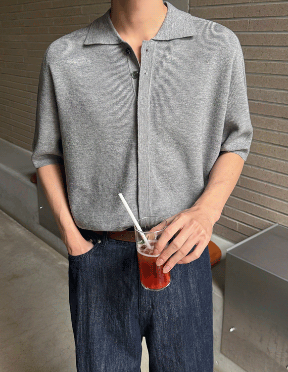 hide button sense callar Short-sleeve cardigan 30265