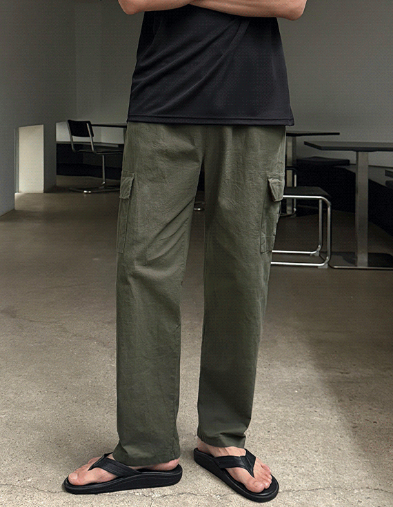 linen washing cago banding Pants 30267