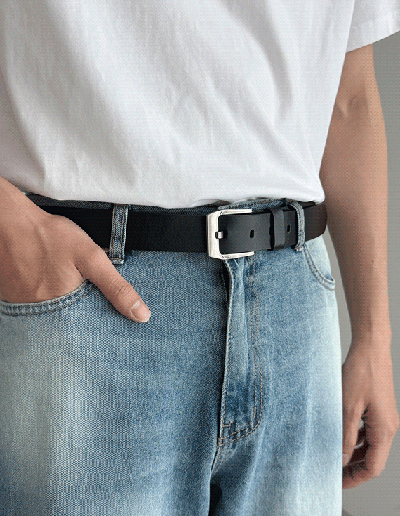 matt buckle leather belt 30272