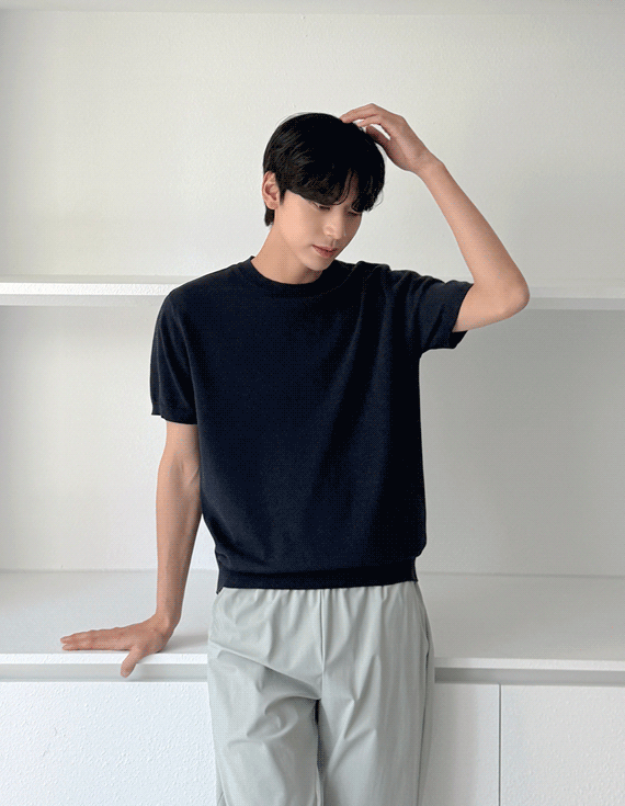 whole garment round Short-sleeve Knit 30292