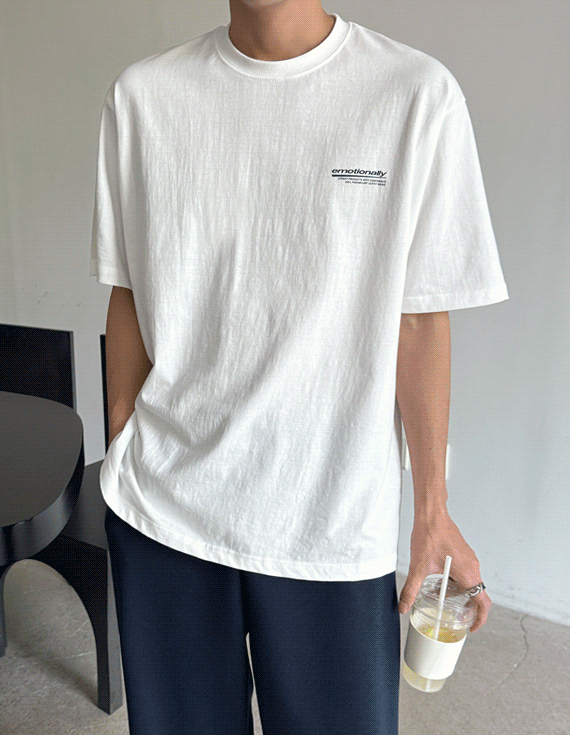 emotionally back printing short sleeved T-shirt 30314