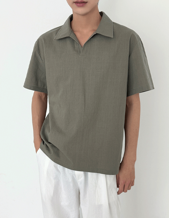 marberry open collar short sleeved T-shirt 30333