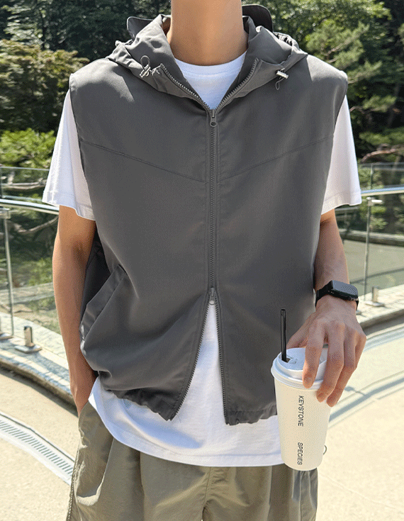 casual sports 2-way Hood Vest  30396