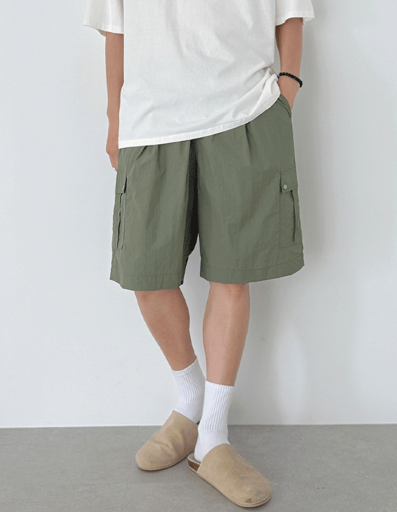 metallic cargo bermuda Banding Shorts 30439