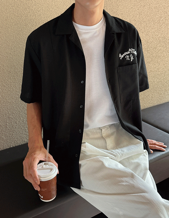 NY needlepoint Short-sleeve Shirt 30450