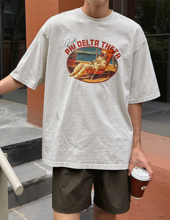 alien pigment printing short sleeved T-shirt 30455