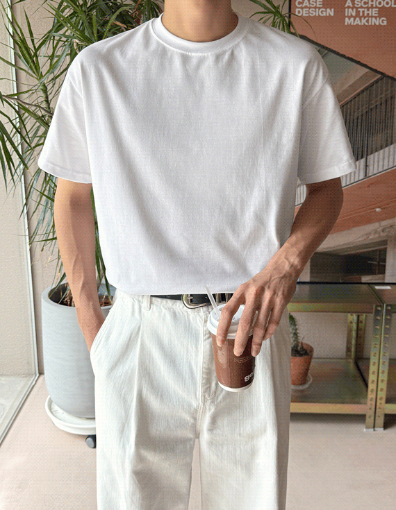basic semi musclefit short sleeved T-shirt 30458