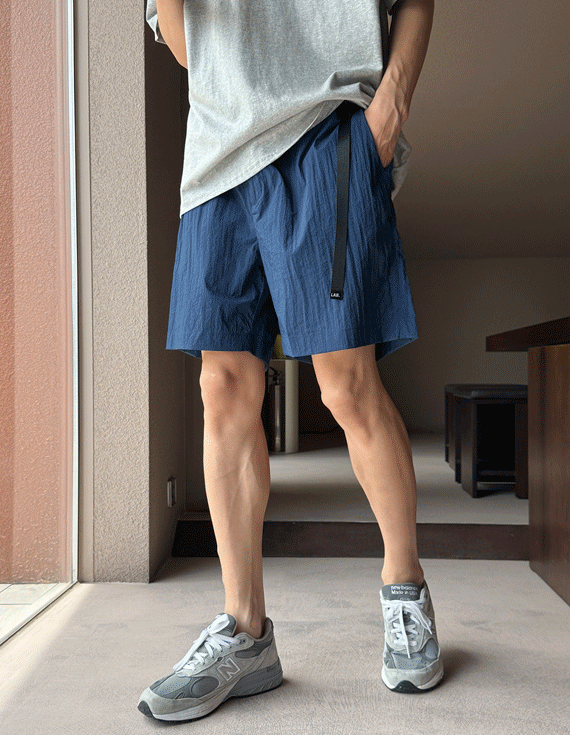 bigsize metallic nylon Banding Shorts 30457