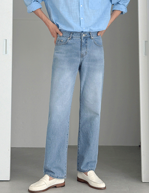 basic strait Denim pants 30490