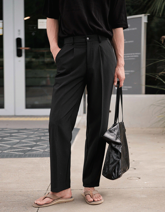 ringer tuck straight pants Banding Slacks 30510