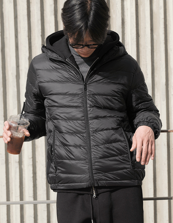 minimal zip-up poket lightweight padding 30770