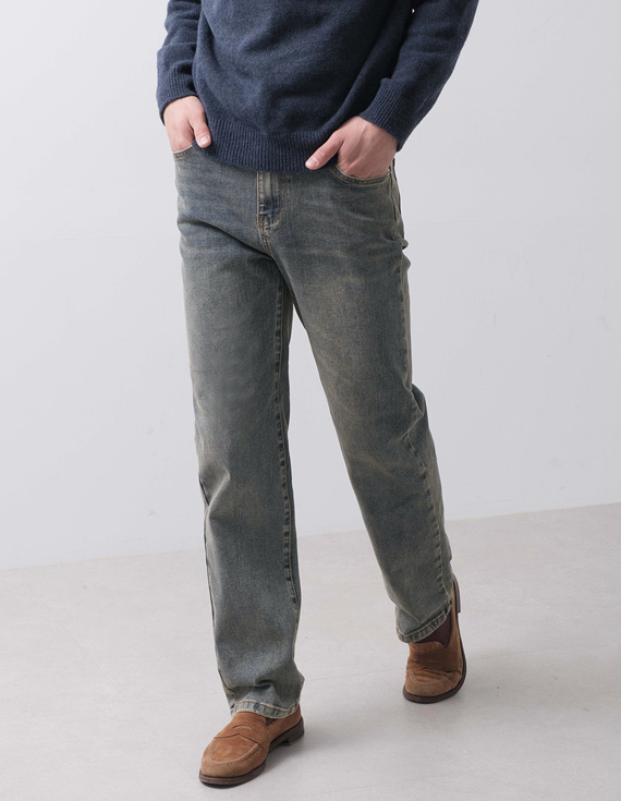 salt washing beige tin Denim pants 30860