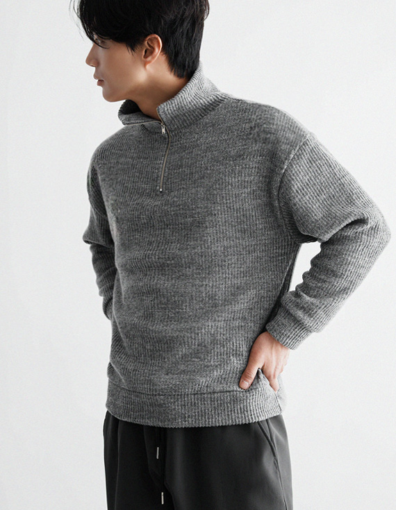 magic 7 brushed half zip napping half zip-up Knit 30891