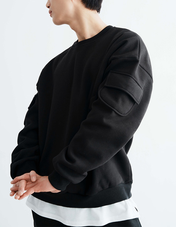 poket cargo brushed sweatshirt 30932