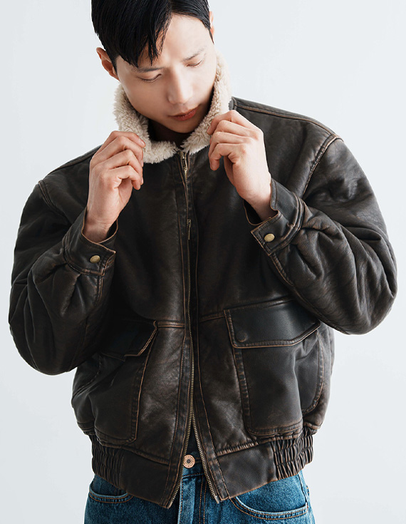 poetry vintage crop leather jacket 30936