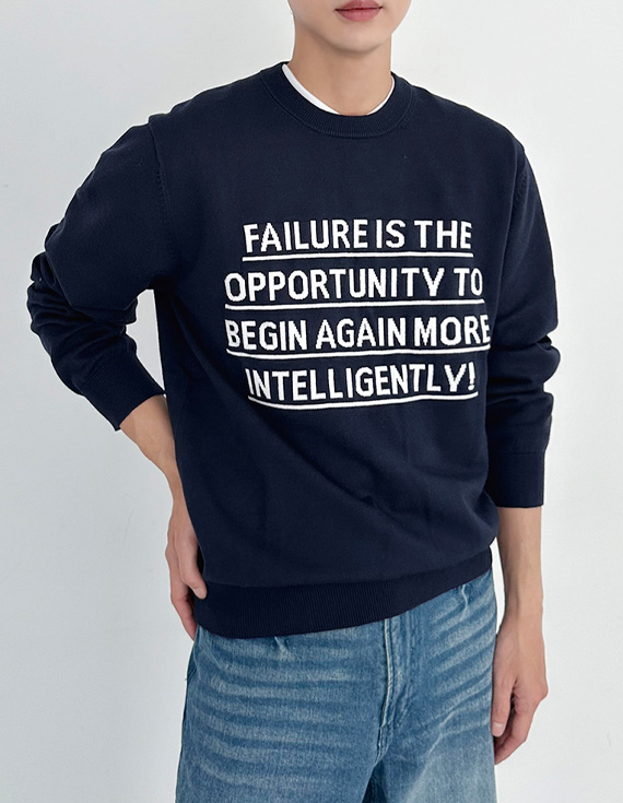 lettering intarsia Knit 30973