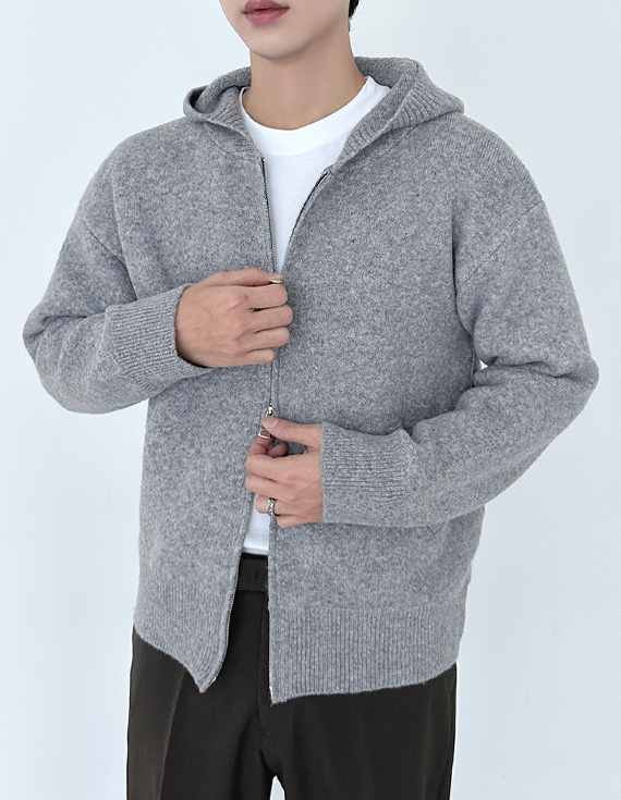 lucid soft wool knit Hoodies zip up 30738