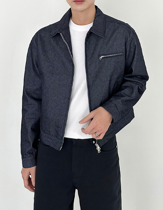 minimal of basic denim crob denim jacket 31022