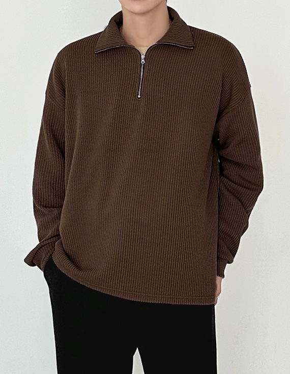 casual mood polar knit half-zip-up 31072