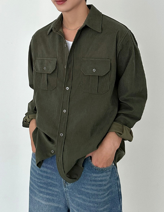 corduroy western style Shirt 31085