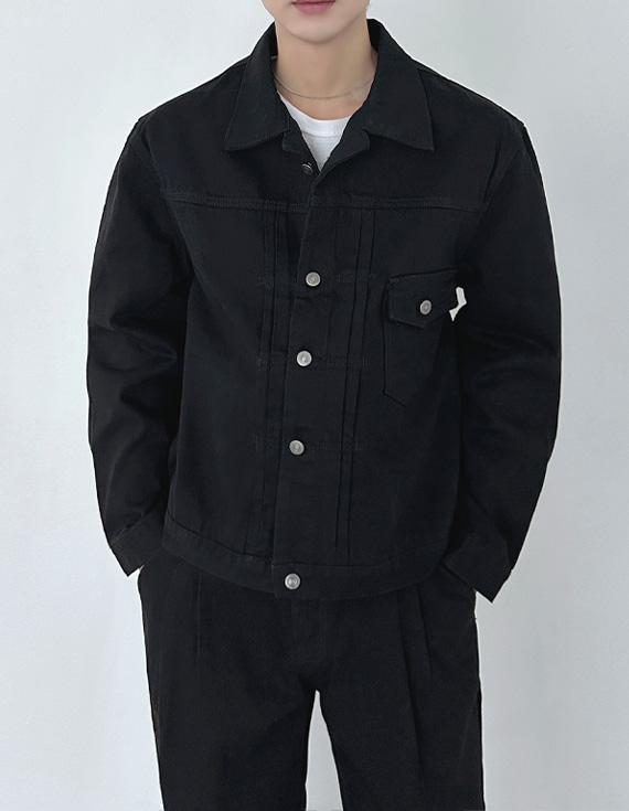 black chic trucker Jacket 31117