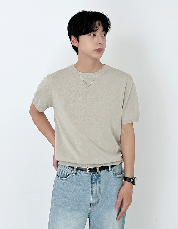 crochet round Short-sleeve Knit 30310