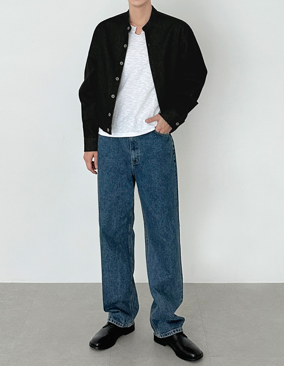 orient collar neck crop Jacket 31174