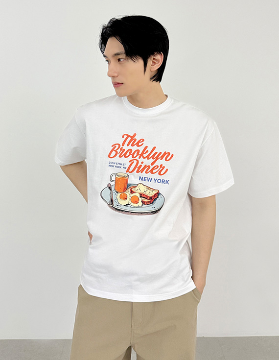 brunch mood printing short sleeved T-shirt 31180