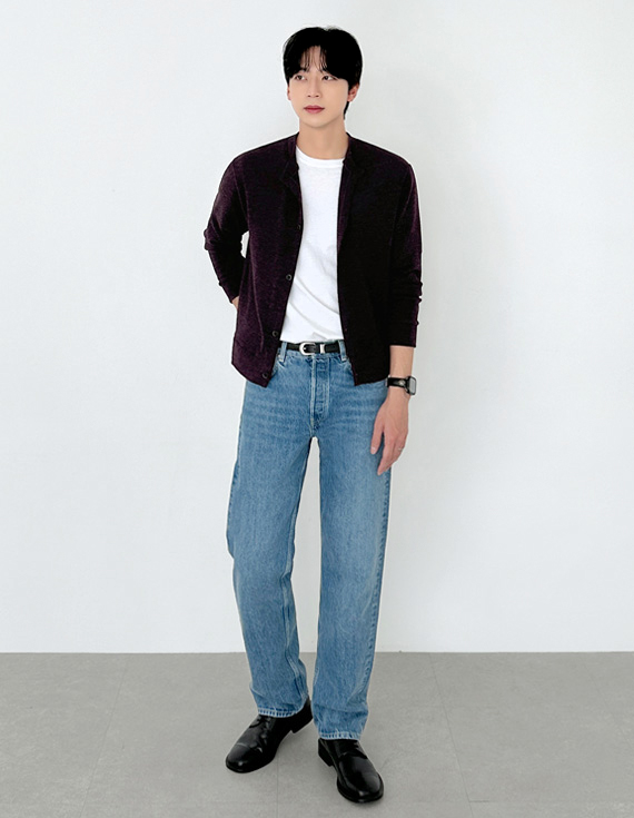 terry soft round esay cardigan 31193