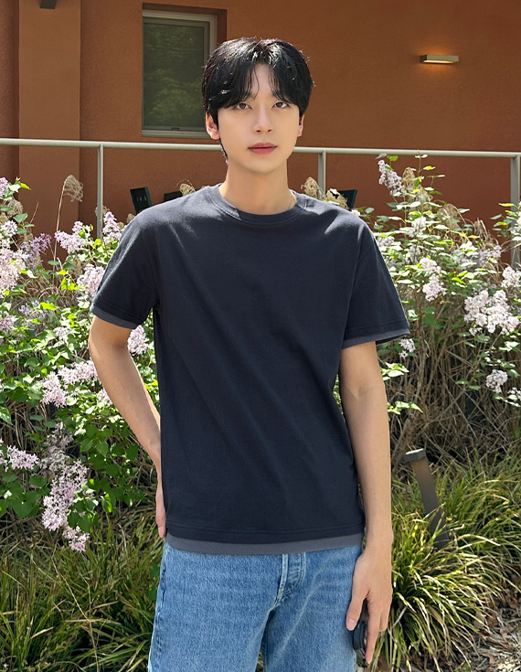 dual contrast mood short sleeved T-shirt 31213
