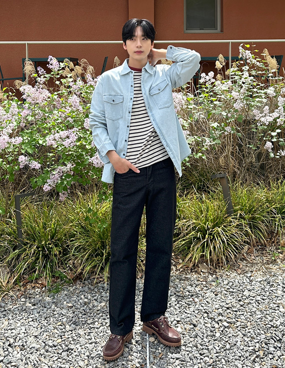 mar raw denim cool vibe long-sleeve shirt 31215