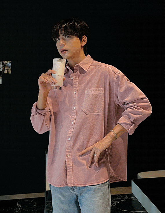 고밀도 10Color Over fit 피그먼트 Shirt<br><font style=font-size:11px:color#595959>F size~3XL<*font>