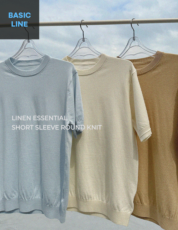 [MADE] Linen 에센셜 Short-sleeve Round Knit 31220